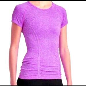 Athleta Fastest Track Short Sleeve Top - Heather Purple XS